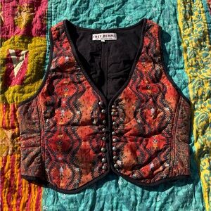 Free People Gemini Quilted Vest in Rust, Size XS